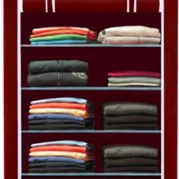Maroon 5 Shelves PVC Collapsible Wardrobe-image-74