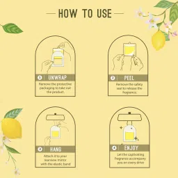 aromahpure Gel Wink Hanging Car Perfume Lemon Last 30 days Easy to Use gel based air Car Freshener Diffuser image 5