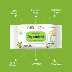 aqua-lab Baby Wipes I Enriched with Aloe vera & Glycerine l Pack of 5,72 count/pack image 3