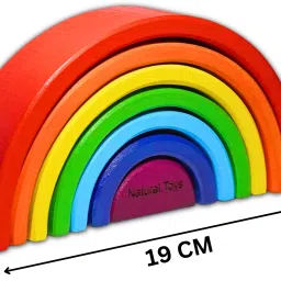 natural.toys 7 PC Wooden Rainbow Stacker Stacking Toy & Nesting Toy Wooden Blocks Stacker image 2