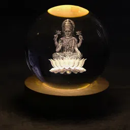 aipom 3D Lakshmi Ji Crystal Ball Night Lamp image 2
