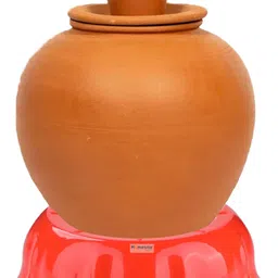 homestic Matka Kitchen Rack Plastic Water Pot Royal Matka Stand for Kitchen & Outdoor | Red Plastic-picture-11
