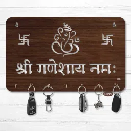 Key Holder Lord Ganesha Key Stand Wood Key Holder (7 Hooks-DL_05) Wood Key Holder-image-34