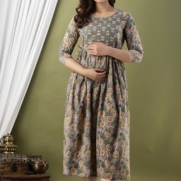 Printed Pure Cotton Stitched Flared/A-line Gown-image-93