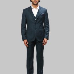 Men 2SB 3PC PEAK CONT PIPING W/C- REG Solid Suit-image-1