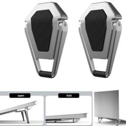 BUFONA Laptop Keyboard Desk Stand Cooling Pad Laptop Stand Portable Invisible Metal Foldable Adjustable Stand Holder For Laptop Premium Metal Folding Stand Laptop Stand-10