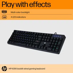 HP K300 Wired USB Standard Gaming Keyboard Compatible with Desktop, Laptop, Mac Easy to Use,Plug and Play,Quick, Comfy Durable body image 3