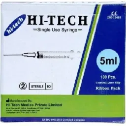 DISPOSABLE SINGLE SUE ONLY SYRINGE IN ( 5ML X 50PICS. ) Medical Needle-image-11