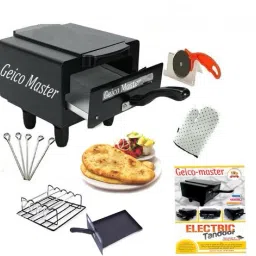 Heavy Weight Electric Tandoor with Pizza Cutter,Recipe Book,Nonstick Sheet,Grill,4 Skewers,Glove(Size Mini) Electric Tandoor-image-66