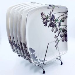 Melamine Lunch & Dinner Plate Square Floral Print Serving Plate Size-11 Inch Dinner Plate-image-48