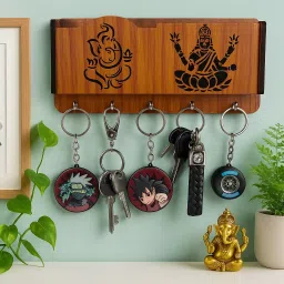 Attractive Engraved Gods Image Wooden Key holder Wood Key Holder-image-99