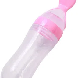 BPA Free Squeeze Style Bottle Feeder with Dispensing Spoon for Infant- Silicone-19