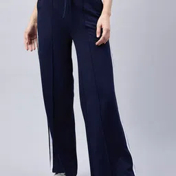 femea Women Solid Dark Blue Track Pants-picture-0