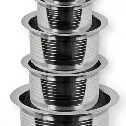 Stainless Steel Serving Bowl Tope Set Container Set/tapeli/patila Cookware Set of 5 Pcs Handi cooking bowl-24