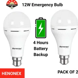 henonex Pack of 2 Rechargeable Emergency Bulbs | Upto 4 Hours Backup 2 hrs Bulb Emergency Light-picture-28