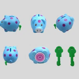 Very small size cute pig piggy bank with realistic look blue toy for kids Coin Bank-image-6