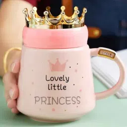 izzhaar Printed Ceramic Mugs with Crown Lids (400 ML)-picture-36