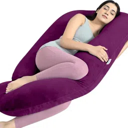 Ultra Soft J Shape Pregnancy Pillow Polyester Fibre Solid Pregnancy Pillow Pack of 1-image-44