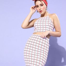 Veni Vidi Vici Women Classic White Checked Dress-picture-33