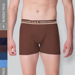 LUX VENUS Men Pack Of 5 Assorted Pure Cotton Trunks-picture-51