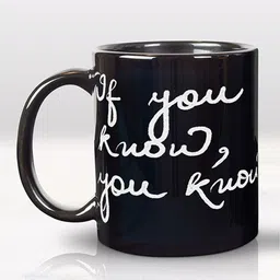 nestroots Black & White Printed Stoneware Glossy Mug 350 ml-4