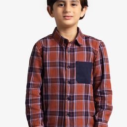 Ed-a-Mamma Boys Gingham Checked Cotton Casual Shirt-image-1