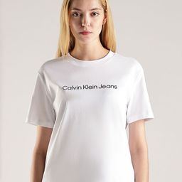 Calvin Klein Jeans Women Brand Logo Printed T-shirt-image-122