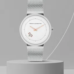 French Connection Men Silver Analogue Watch FC160SM-21