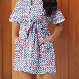 DressBerry Feminine Shapes Printed Mini Delight Gathered Dress-image-81
