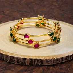 Zaveri Pearls Gold-Toned Wrap Around Style Bracelet-11