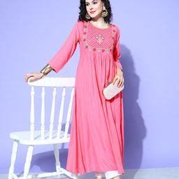 all about you Women Ethnic Motifs Embroidered Anarkali Kurta-21