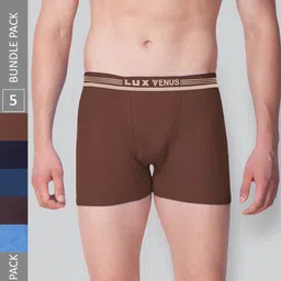 LUX VENUS Men Pack Of 5 Assorted Pure Cotton Trunks-picture-46