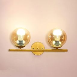 KINIS Gold-Toned & Brown Metal Spherical Shaped Wall Lamp-47