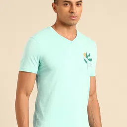 Being Human V-Neck Pure Cotton T-shirt with Minimal Print-image-82