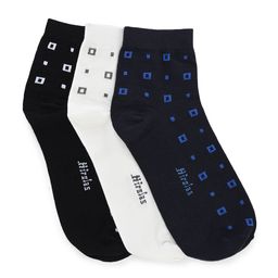 HIROLAS Men Pack Of 3 Patterned Ankle-Length Cotton Socks-picture-13