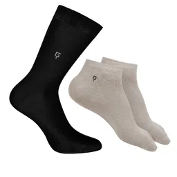FOOTPRINTS Men Pack Of 3 Bamboo Cotton Ankle Length Socks-image-81