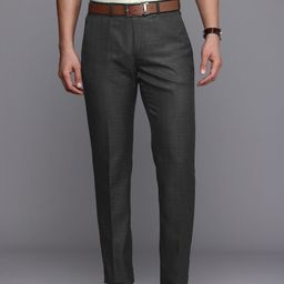 Raymond Men Checked Slim Fit Formal Trousers-image-68