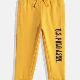 U.S. Polo Assn. Kids Boys Pure Cotton Joggers with Brand Logo Applique-image-85