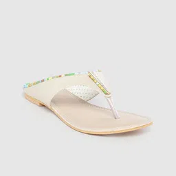 Shezone Women Cream-Coloured Solid Open Toe Flats-image-46