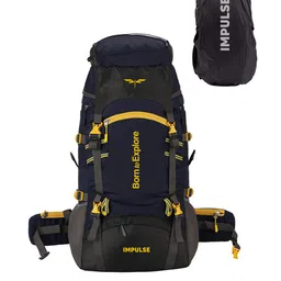 Impulse Navy Blue Solid Waterproof Rucksack-11