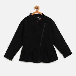 Cherry Crumble Girls Black Solid Tailored Jacket-image-89