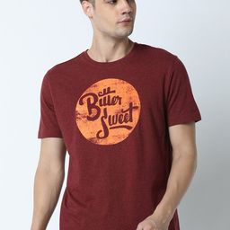 Huetrap Men Maroon Printed Round Neck T-shirt-image-88
