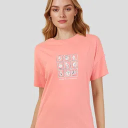 Mast & Harbour Printed Pure Cotton Relaxed T-shirt-picture-17