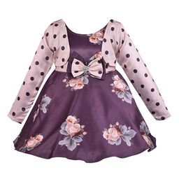 Wish Karo Girls Purple Printed Fit and Flare Dress-image-71