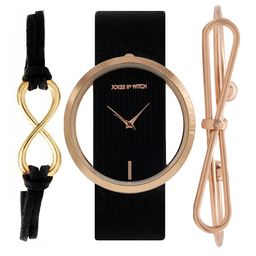 Joker & Witch Women Black & Rose Gold-Toned Noir Watch With Bracelet-image-51