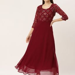 Deewa Embellished Georgette Maxi Dress-image-30