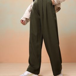 Mast & Harbour Women Wide Leg Pleated Korean Pants-picture-25