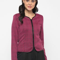 Gipsy Women Fuchsia Checked Tailored Jacket-picture-41