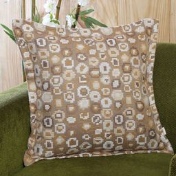 MASPAR Beige Single Patterned 18" x 18" Square Cushion Cover image 1
