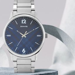 Sonata Men Blue & Black Printed Analogue Watch NN77105SM01W-image-57
